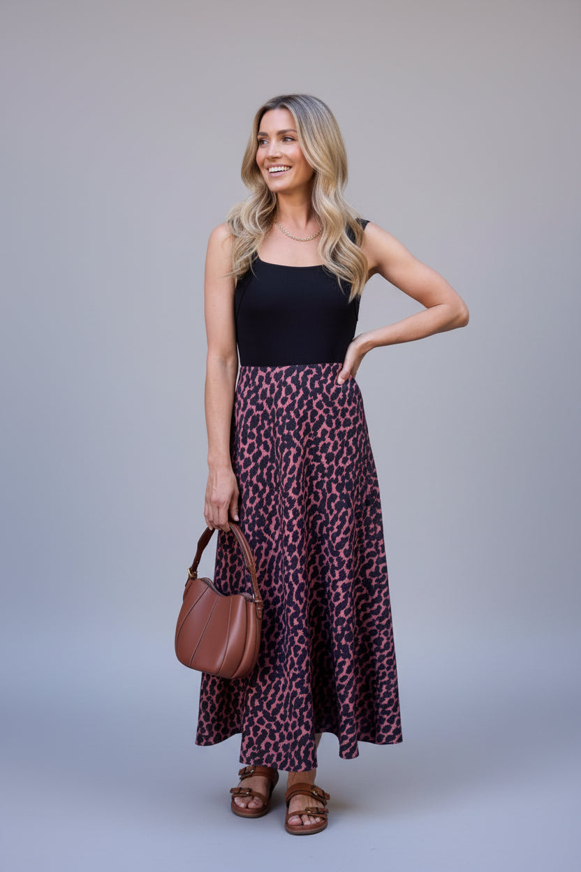 Women's Printed A-Line Maxi Skirt - Lightweight Pattern Flowy Beach Skirt, Casual High-Waisted Resort Skirt