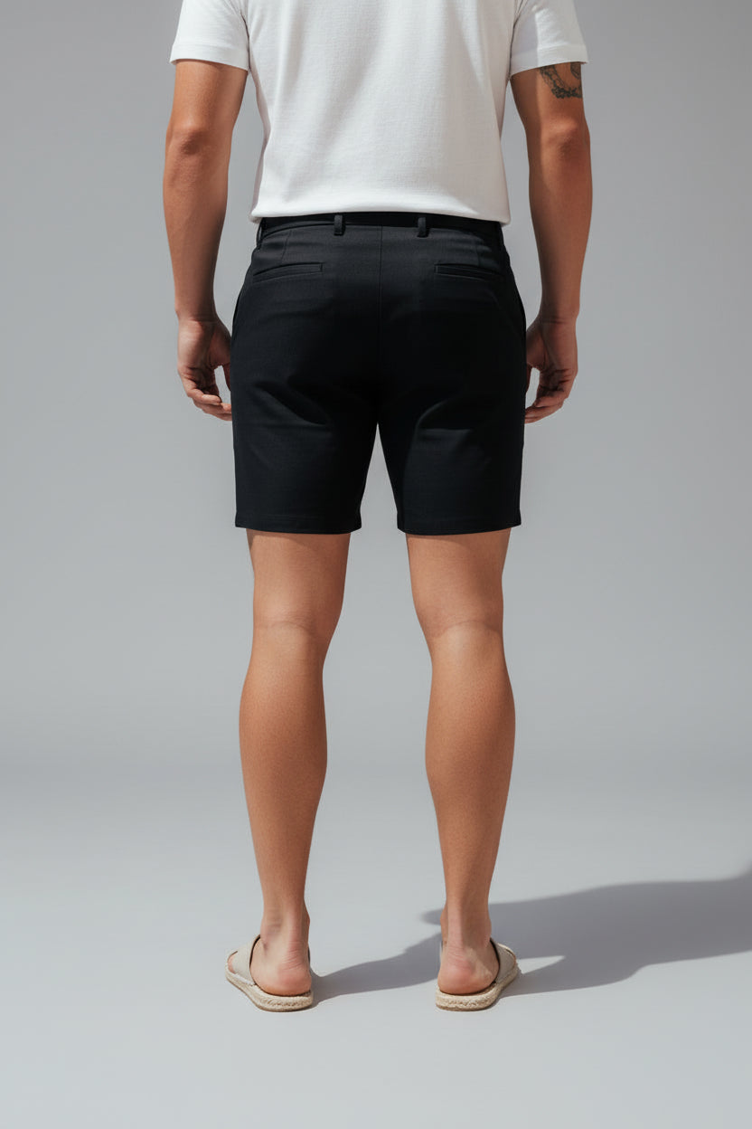 Men's Hybrid Performance Shorts - Quick-Dry Stretch Boardshorts, Everyday Active Casual Walks, Black