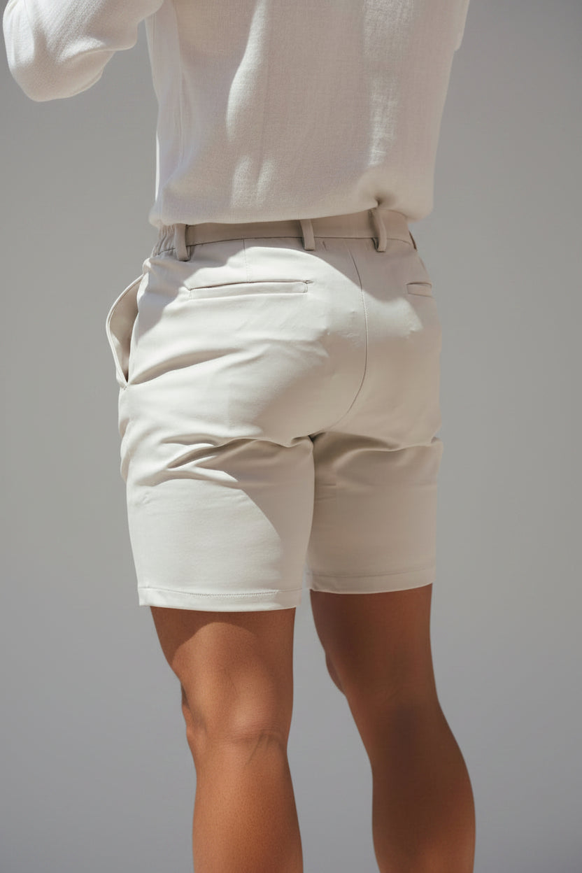 Men's Hybrid Performance Shorts - Quick-Dry Stretch Boardshorts, Everyday Active Casual Walks, Stone Beige