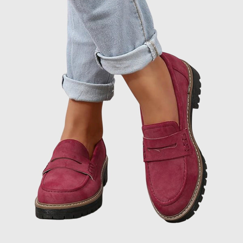 Goldenshore Women's Suede Slip-On Loafers - Timeless Casual Walking Flats, Comfortable Non-Slip Shoes