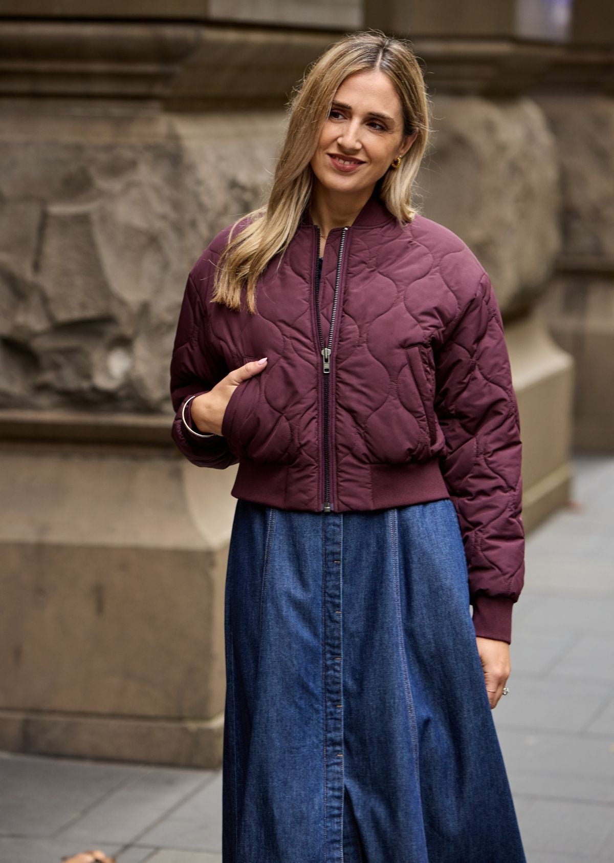 REECE BOMBER JACKET - WINE