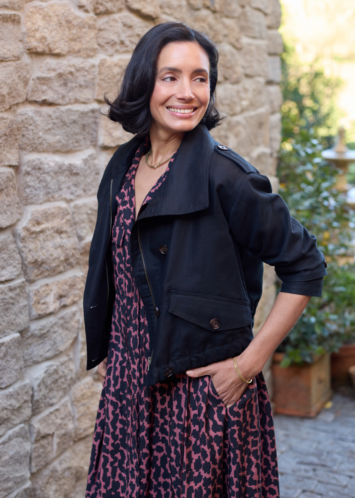 Goldenshore Women's Cotton Linen Cropped Jacket - Lightweight Bomber Style Outerwear, Midnight Navy Utility Coat