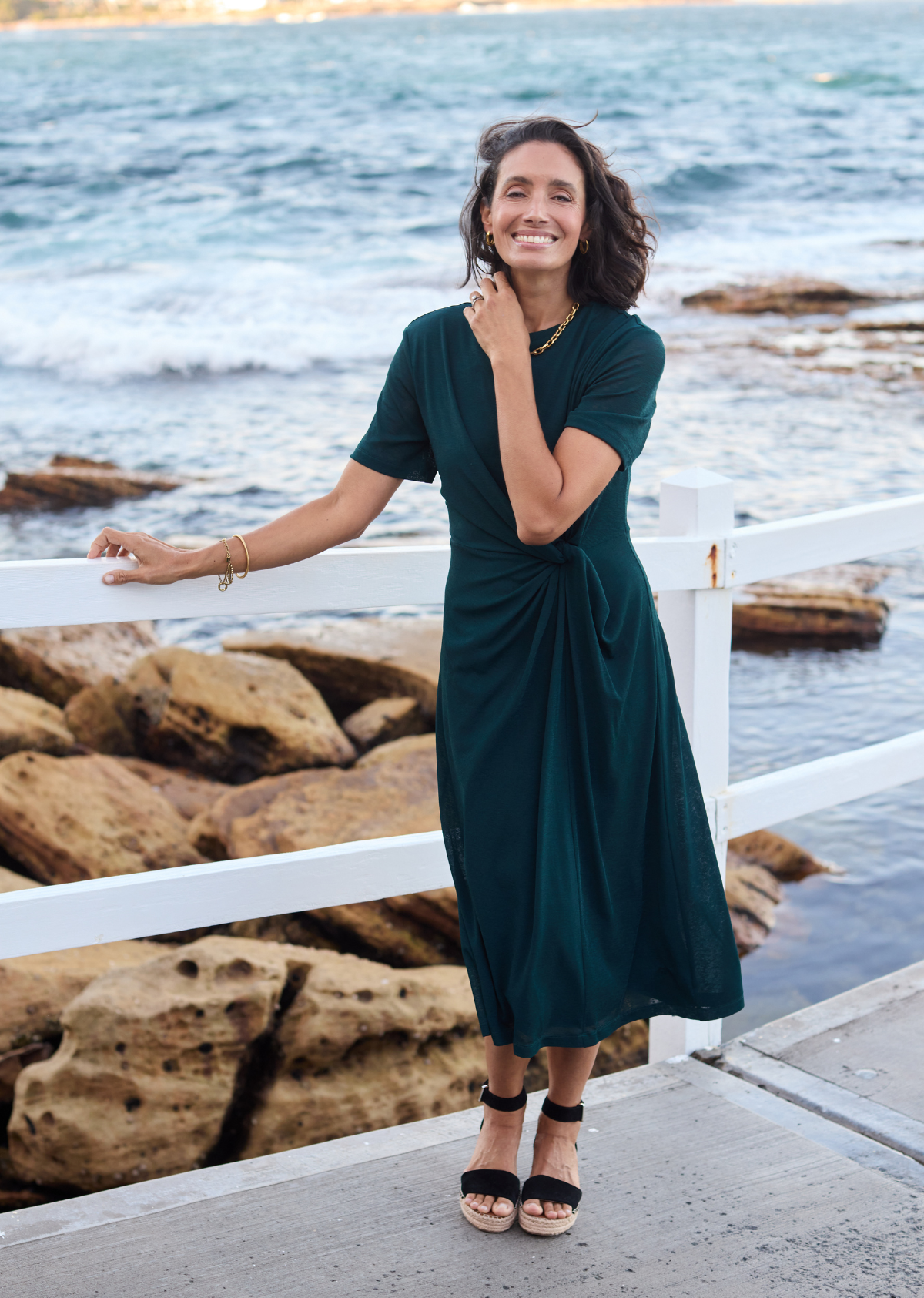 JESINTA JERSEY DRESS - EMERALD
