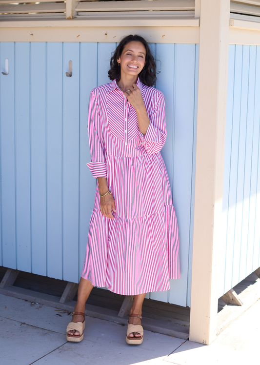 JASMINE SHIRTDRESS - BERRY