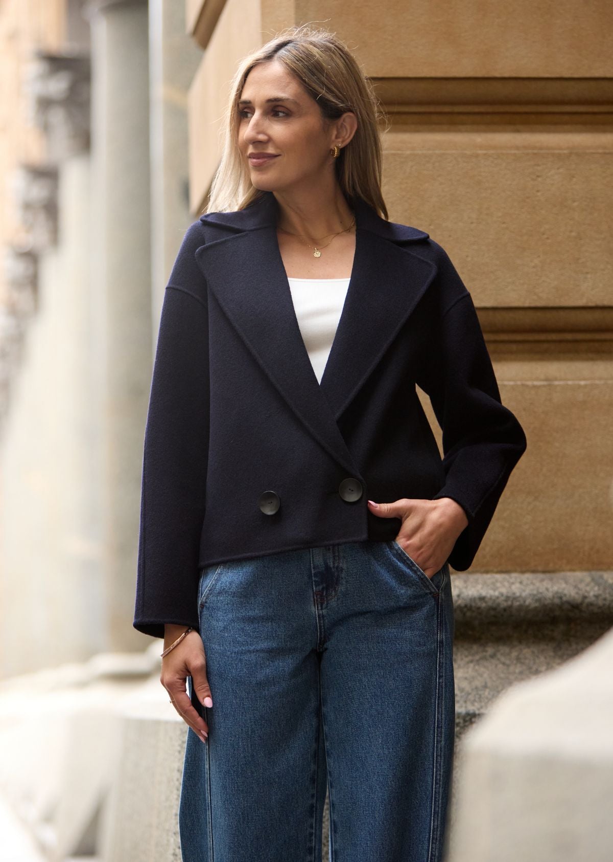WINSLOW CROP JACKET - FRENCH NAVY