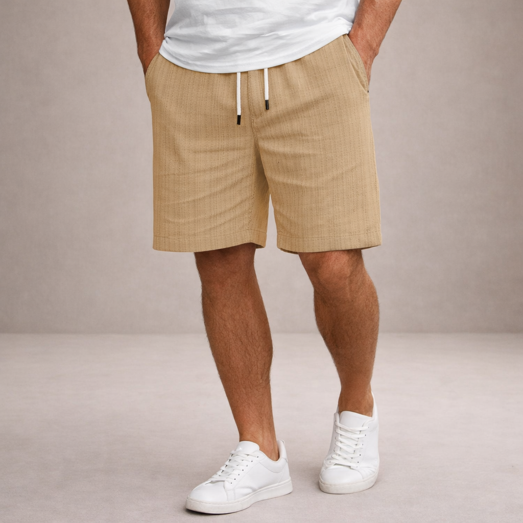 Men’s Drawstring Linen Summer Shorts Casual Relaxed Fit