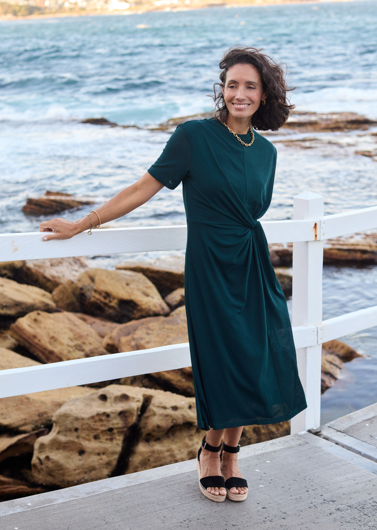 JESINTA JERSEY DRESS - EMERALD