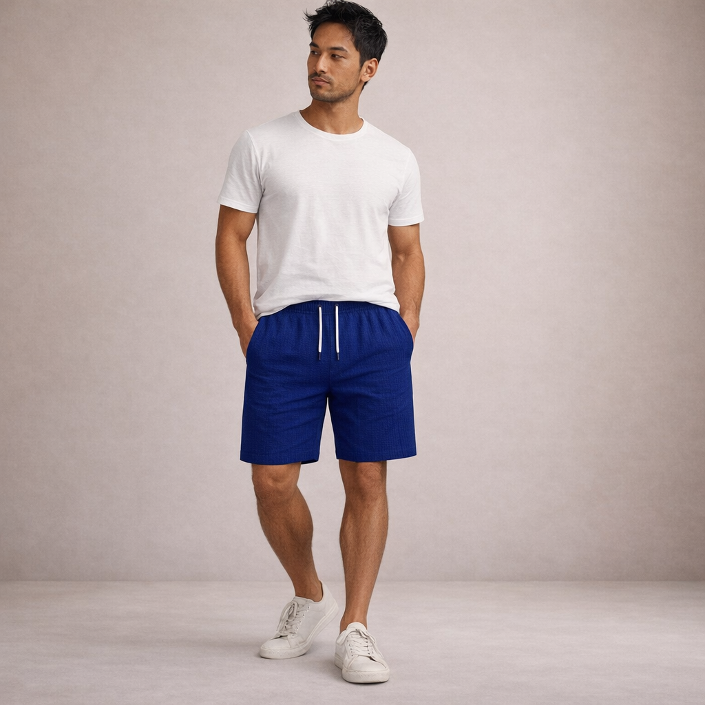 Men’s Drawstring Linen Summer Shorts Casual Relaxed Fit