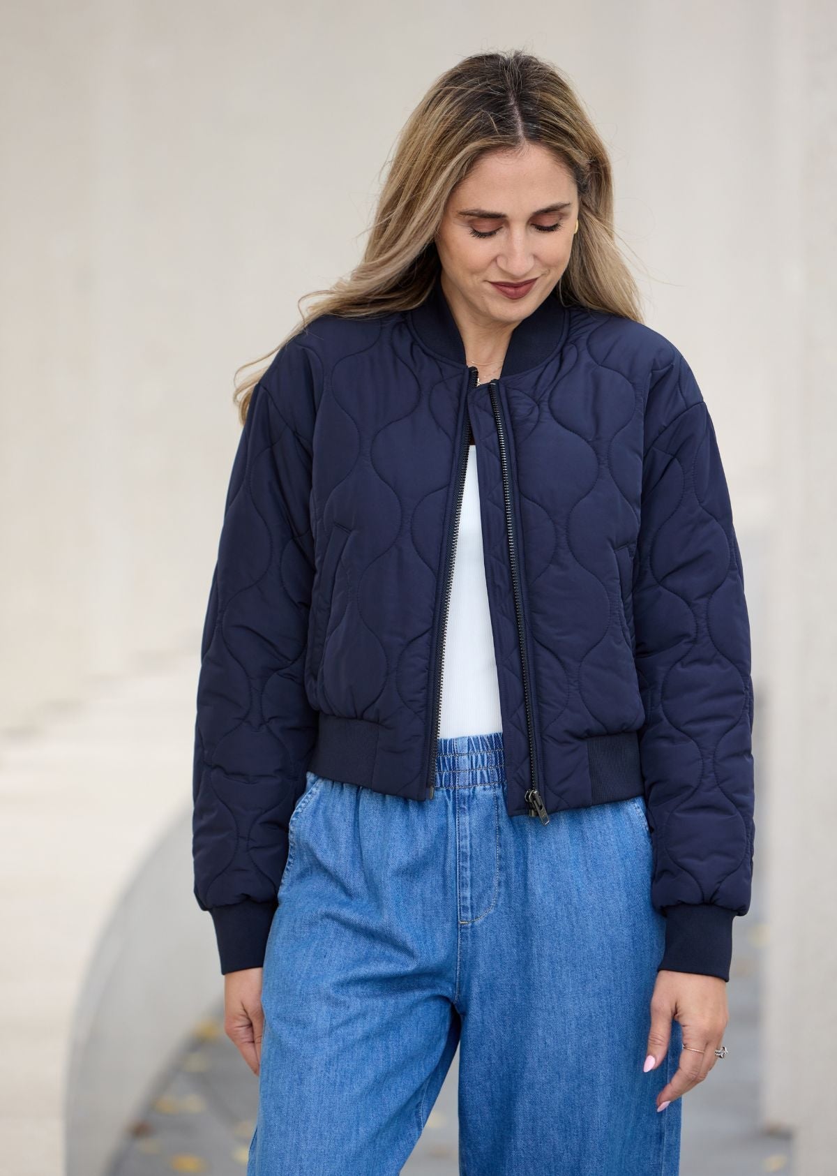 REECE BOMBER JACKET - FRENCH NAVY