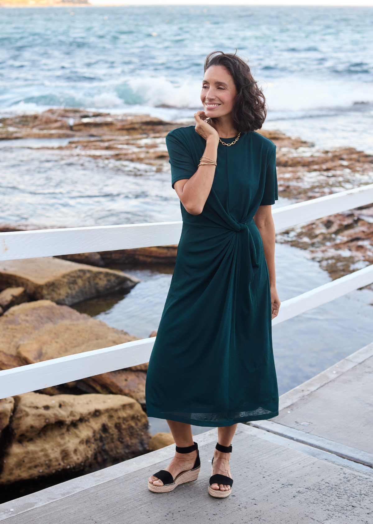 JESINTA JERSEY DRESS - EMERALD