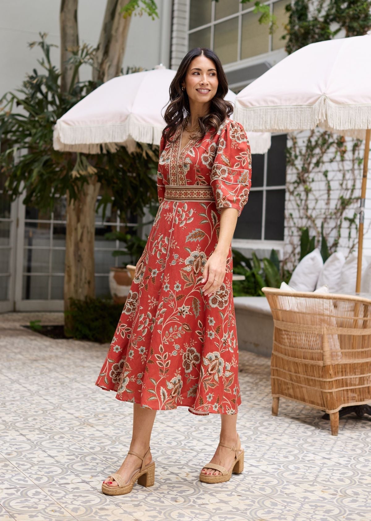 VALENTINA MIDI DRESS - POSEY PRINT