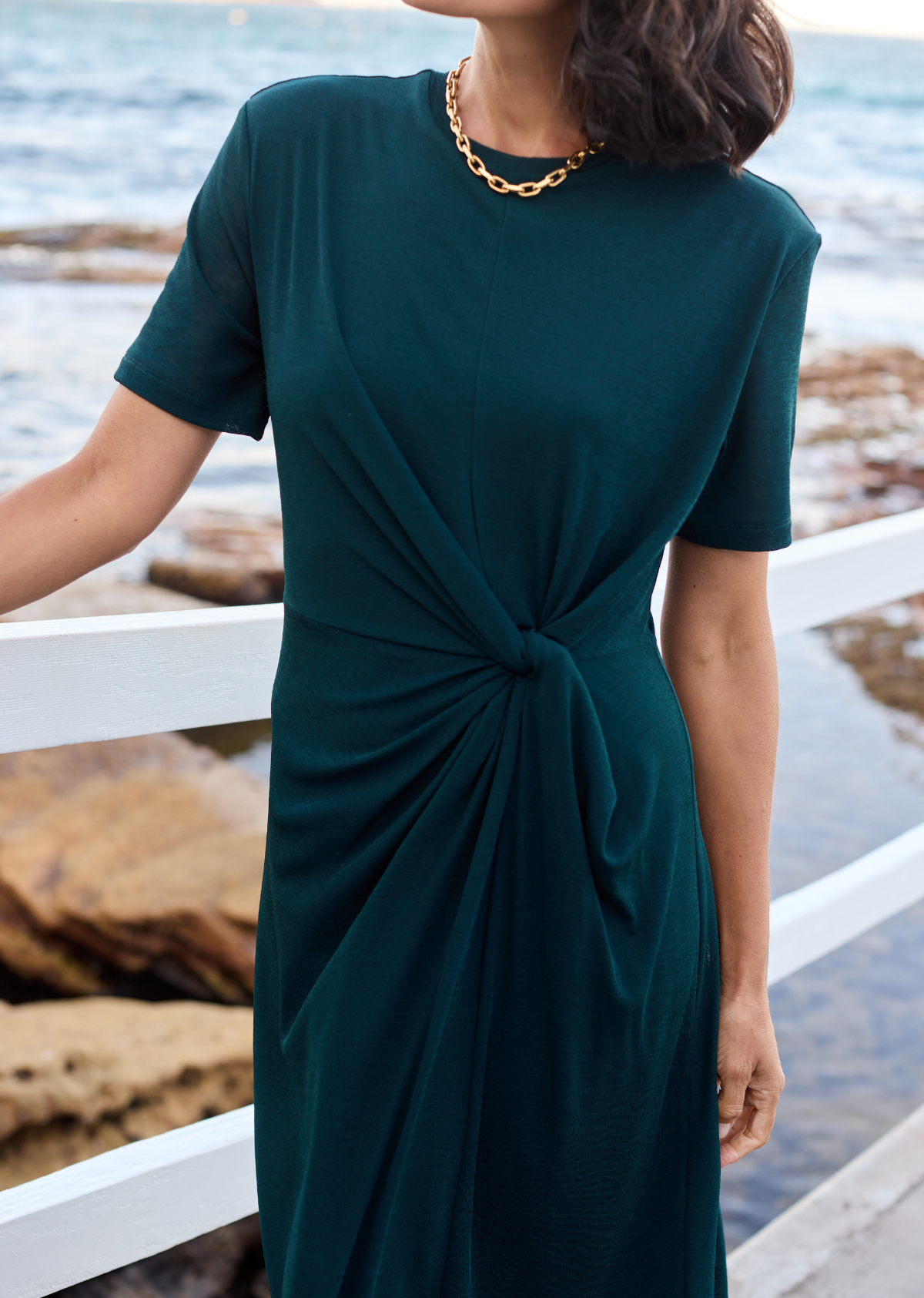 JESINTA JERSEY DRESS - EMERALD