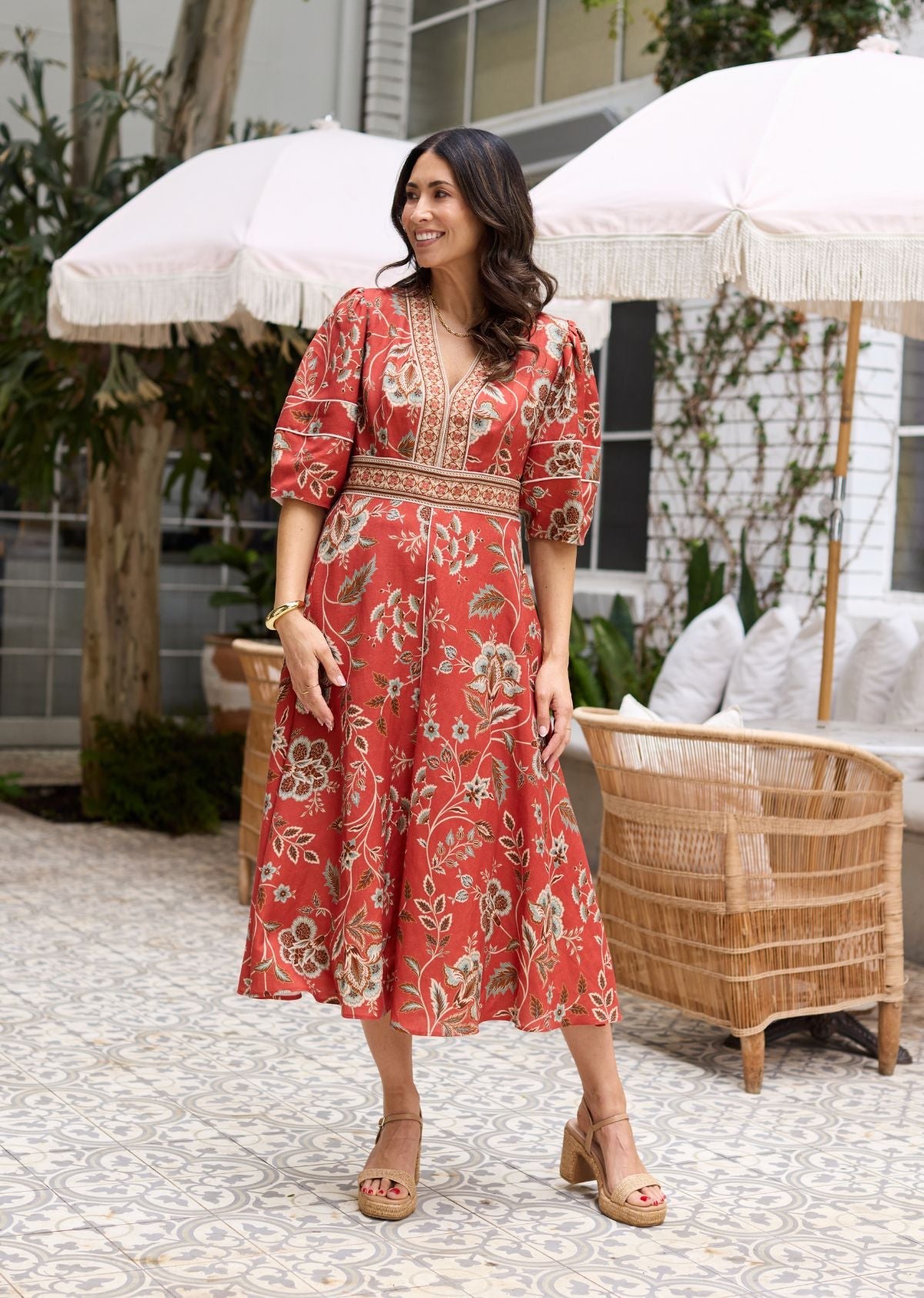VALENTINA MIDI DRESS - POSEY PRINT
