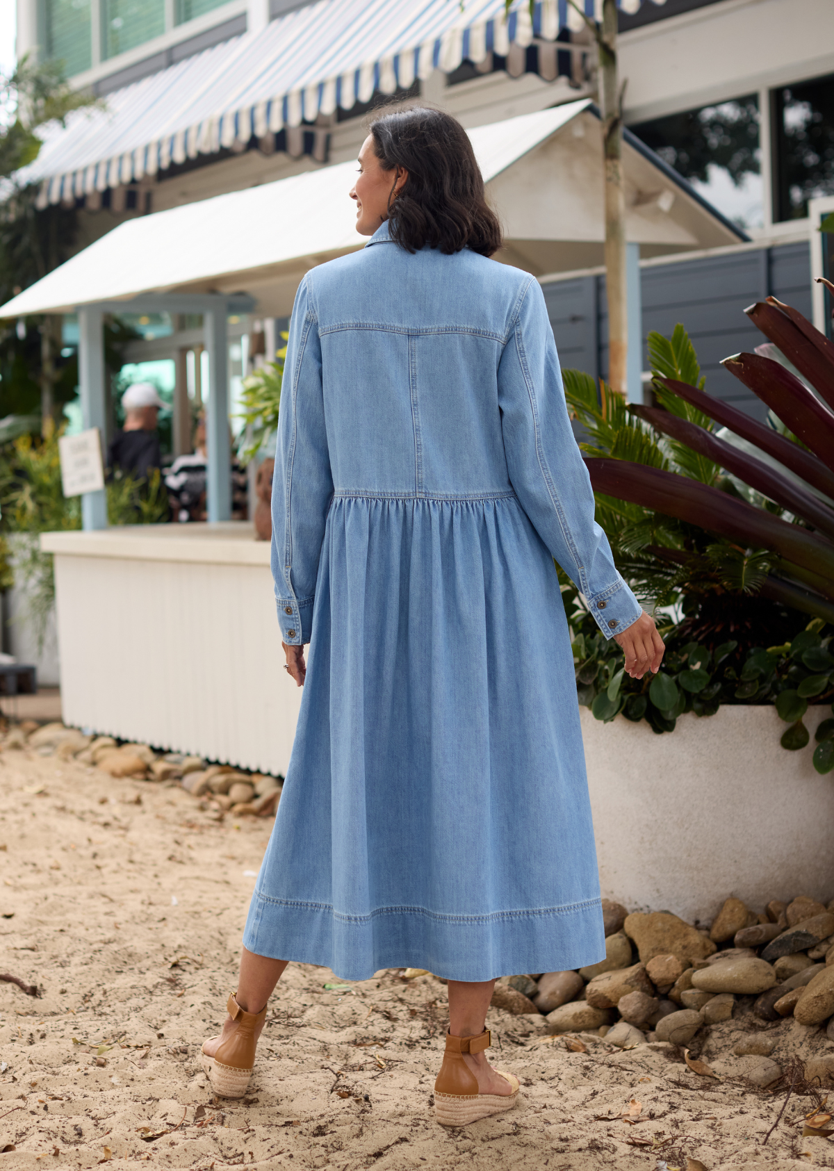 MONTANA LONG SLEEVE DENIM DRESS - LIGHT BLUE