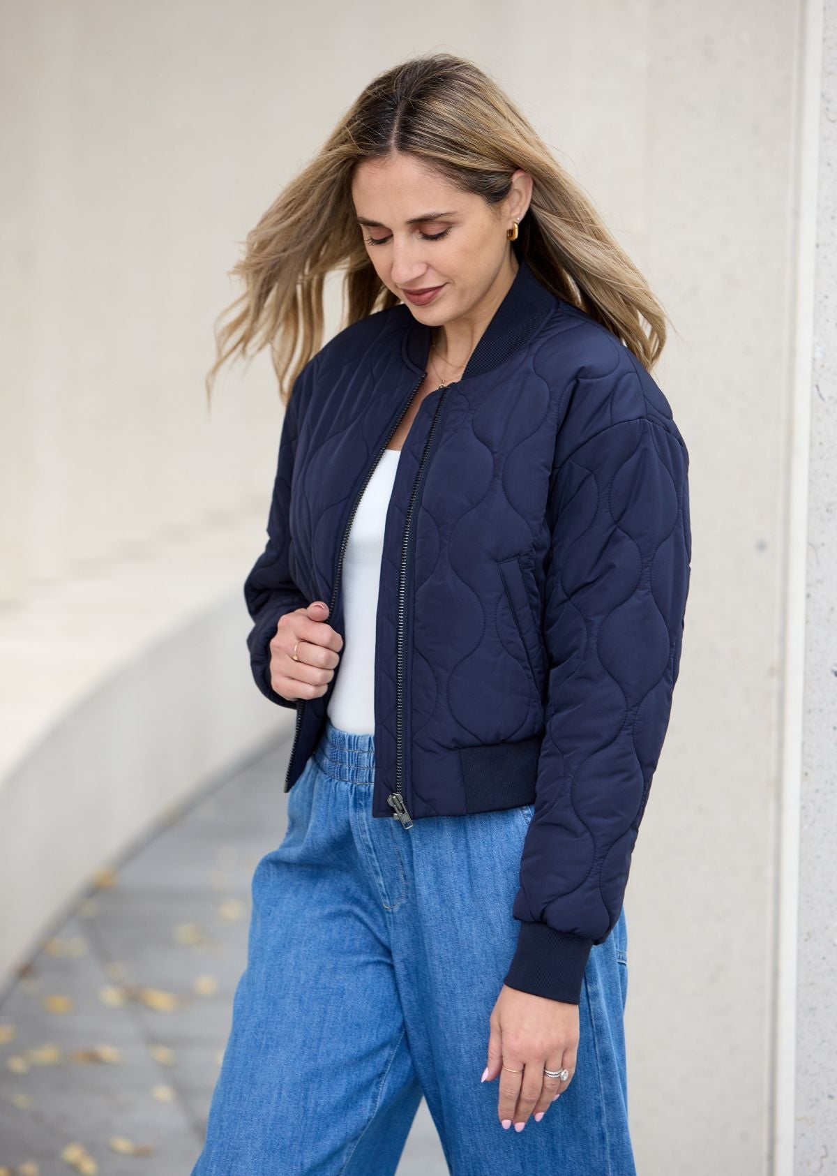 REECE BOMBER JACKET - FRENCH NAVY