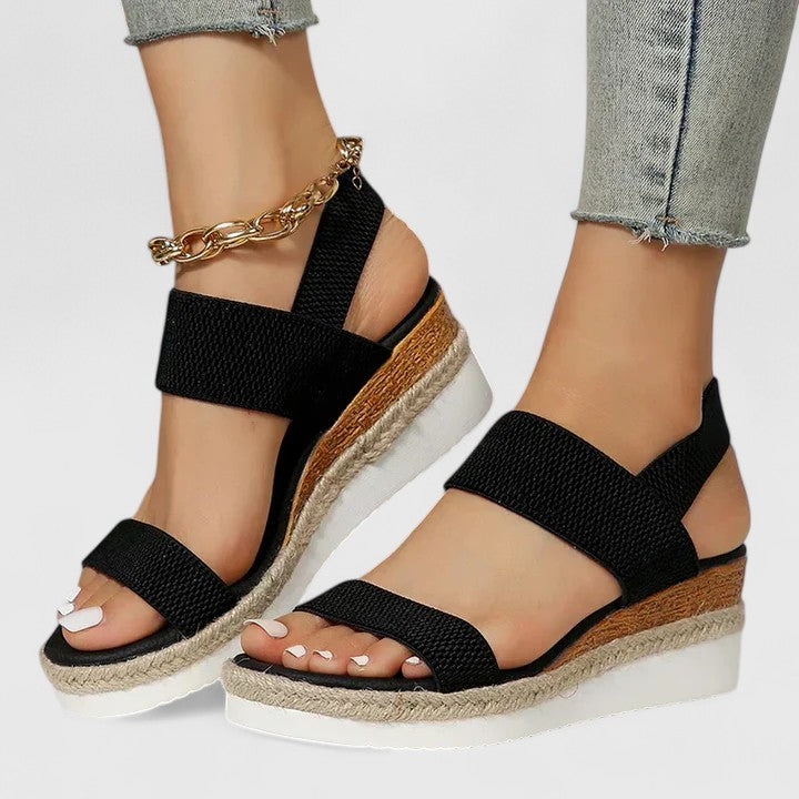 Goldenshore Women's Summer Comfort Sandals - Thick Platform Slingback Slides, Cushioned Beach Shoes