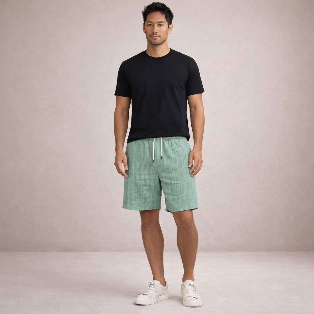 Men’s Drawstring Linen Summer Shorts Casual Relaxed Fit