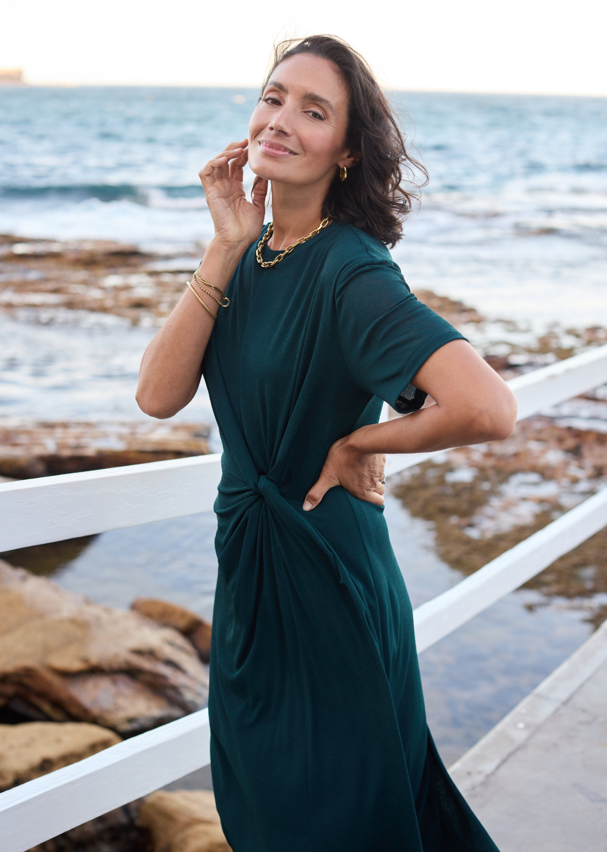 JESINTA JERSEY DRESS - EMERALD