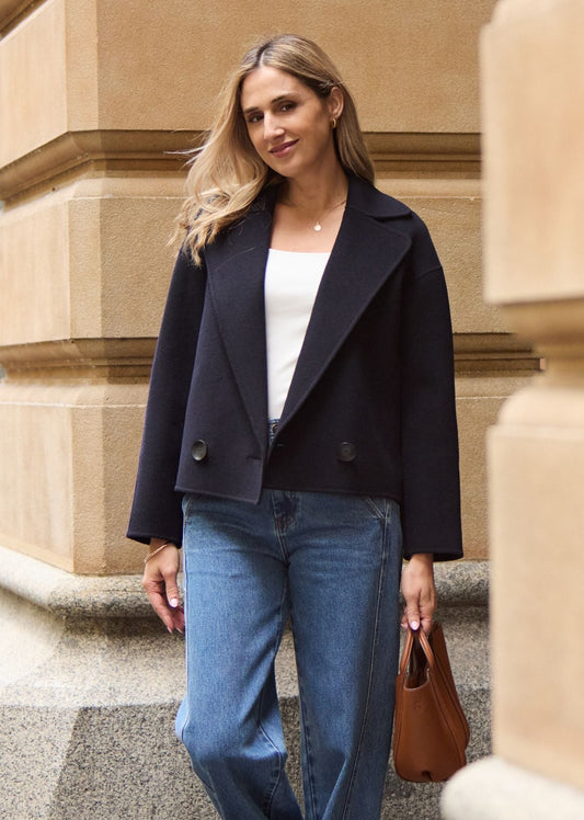 WINSLOW CROP JACKET - FRENCH NAVY