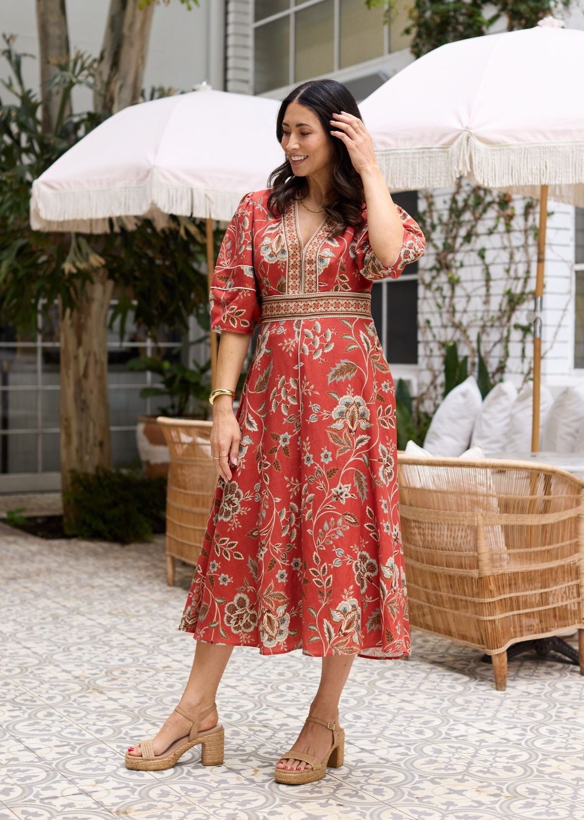 VALENTINA MIDI DRESS - POSEY PRINT