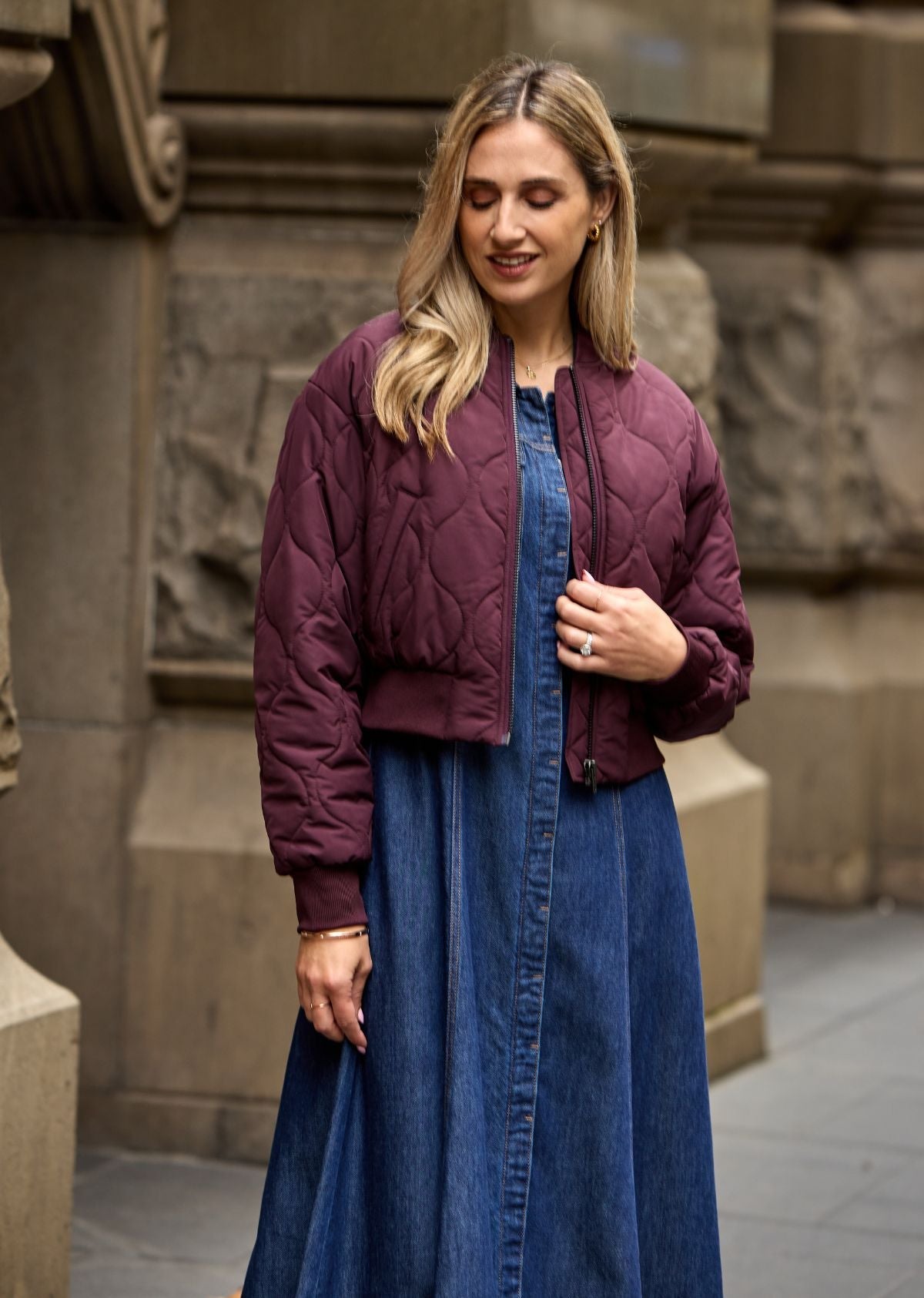 REECE BOMBER JACKET - WINE