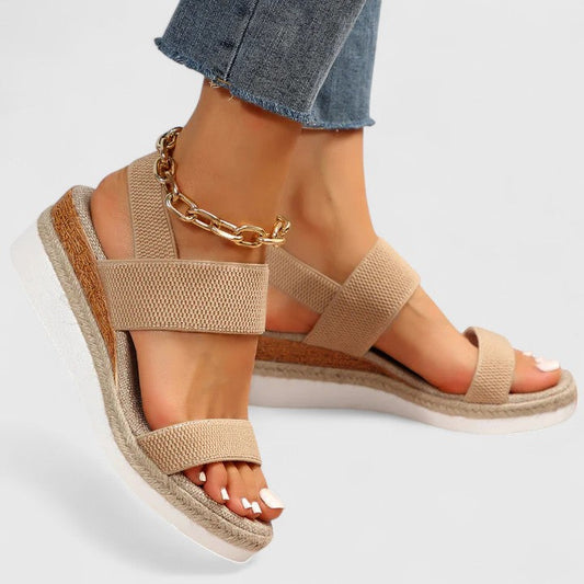 Goldenshore Women's Summer Comfort Sandals - Thick Platform Slingback Slides, Cushioned Beach Shoes