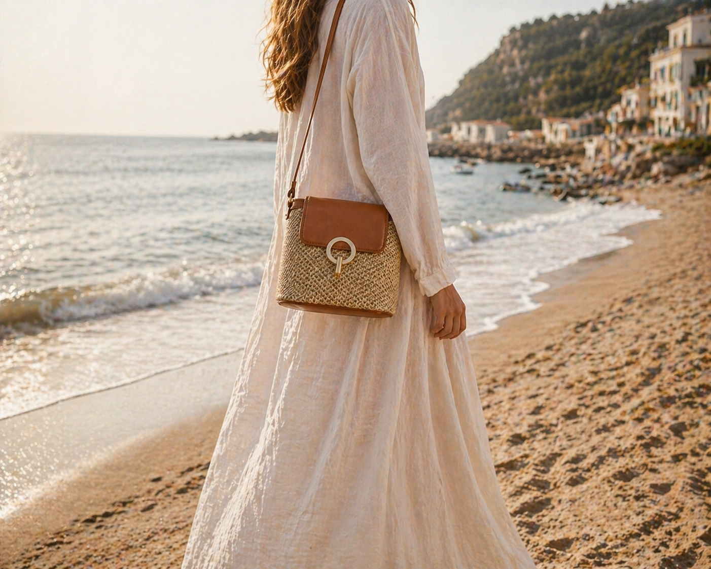 Woven Straw Crossbody Bag