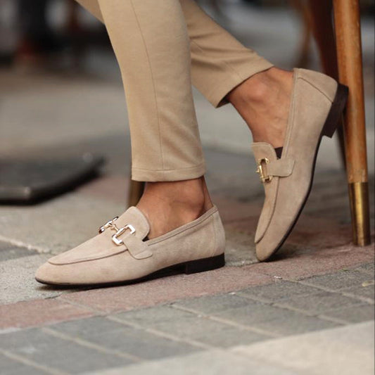 Men’s Suede Horsebit Loafers Sleek Slip-On Formal Shoes