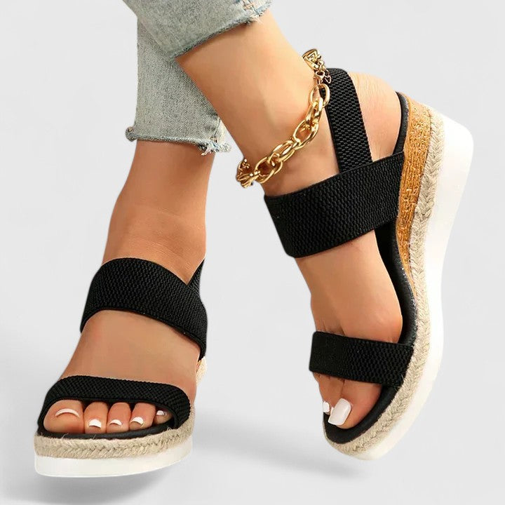 Goldenshore Women's Summer Comfort Sandals - Thick Platform Slingback Slides, Cushioned Beach Shoes