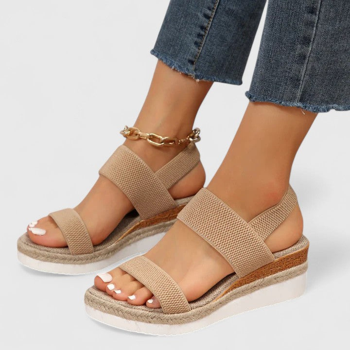 Goldenshore Women's Summer Comfort Sandals - Thick Platform Slingback Slides, Cushioned Beach Shoes
