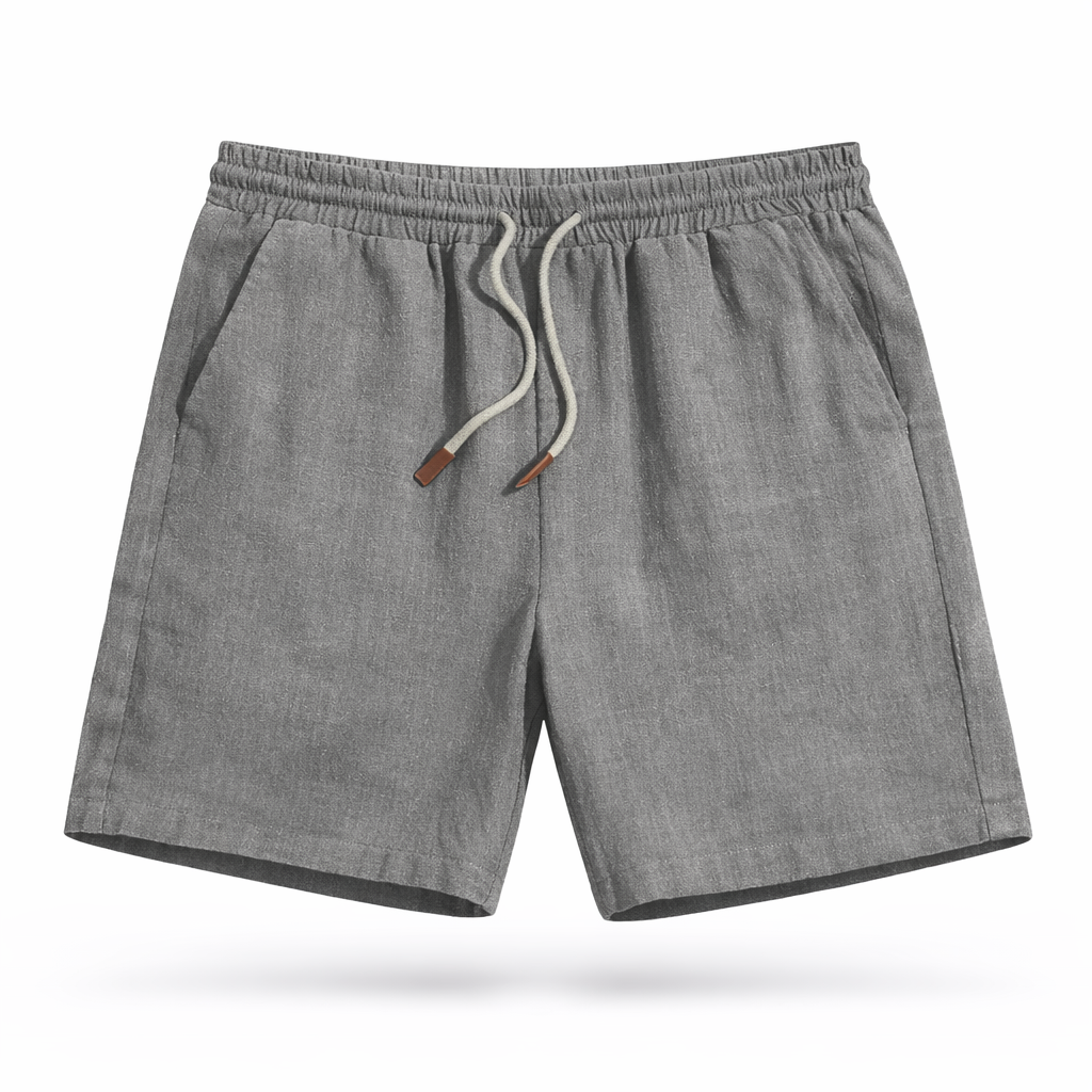 Men’s Linen Shorts Elastic Waist Drawstring Summer Fit