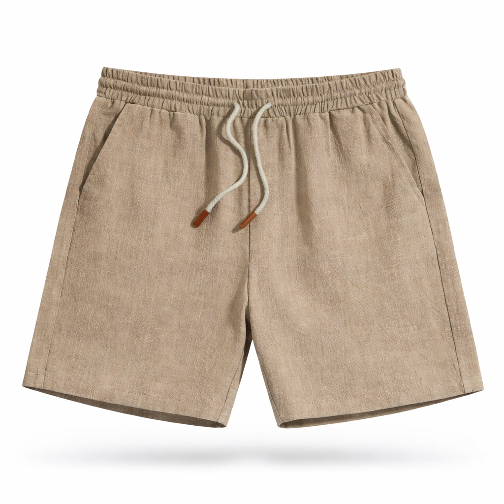 Men’s Linen Shorts Elastic Waist Drawstring Summer Fit