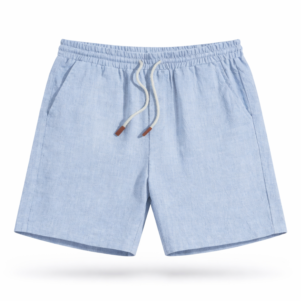 Men’s Linen Shorts Elastic Waist Drawstring Summer Fit
