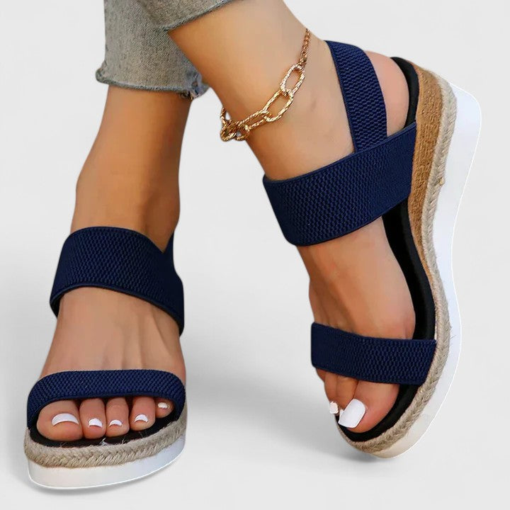 Goldenshore Women's Summer Comfort Sandals - Thick Platform Slingback Slides, Cushioned Beach Shoes