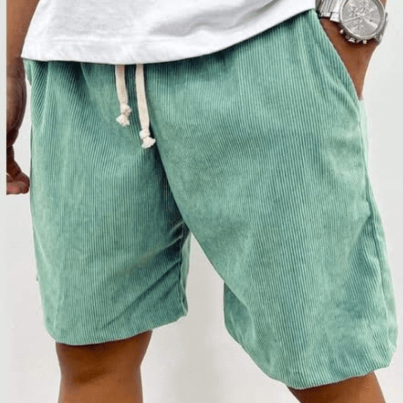 Men’s Corduroy Drawstring Shorts Relaxed Textured Summer Fit
