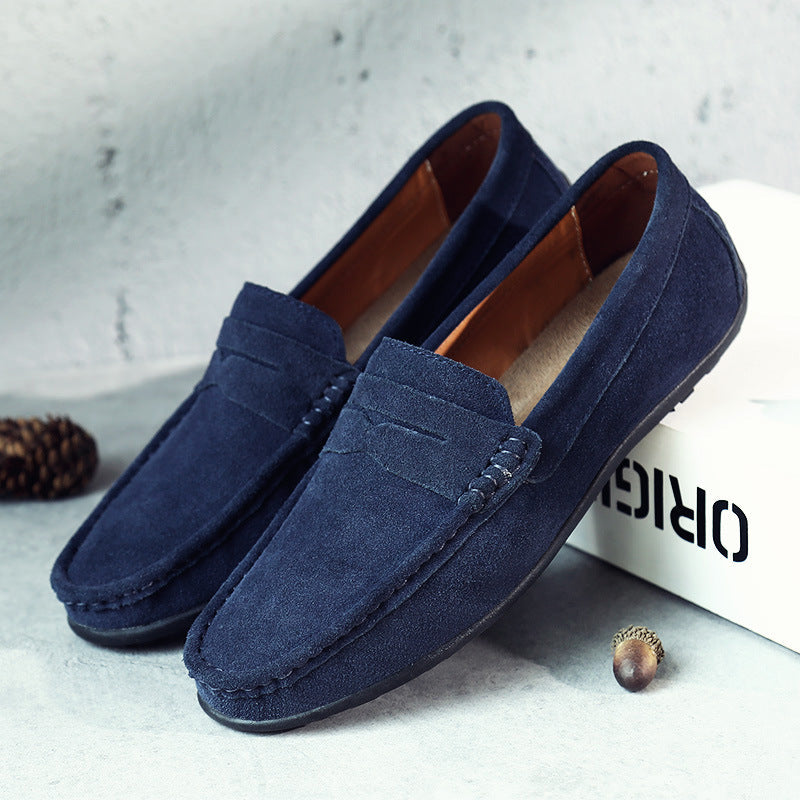 Men’s Suede Penny Loafers Refined Slip-On Casual Shoes