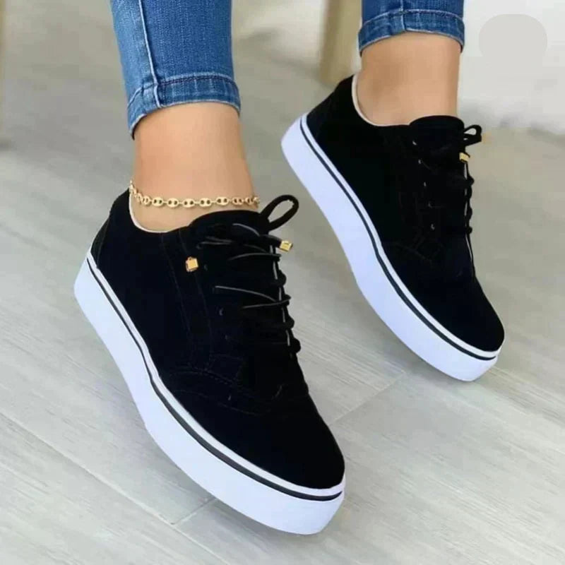 Goldenshore Women's Comfortable Slip-On Sneakers - Casual Platform Walking Shoes, Canvas Style