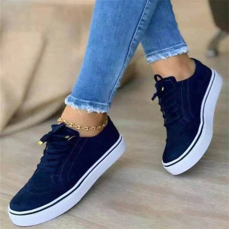 Goldenshore Women's Comfortable Slip-On Sneakers - Casual Platform Walking Shoes, Canvas Style