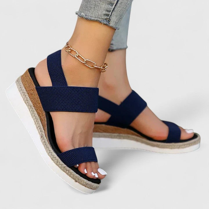 Goldenshore Women's Summer Comfort Sandals - Thick Platform Slingback Slides, Cushioned Beach Shoes