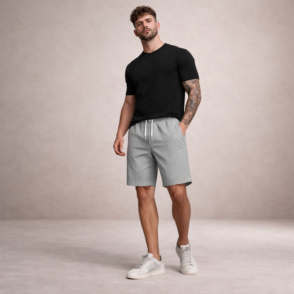 Men’s Drawstring Linen Summer Shorts Casual Relaxed Fit