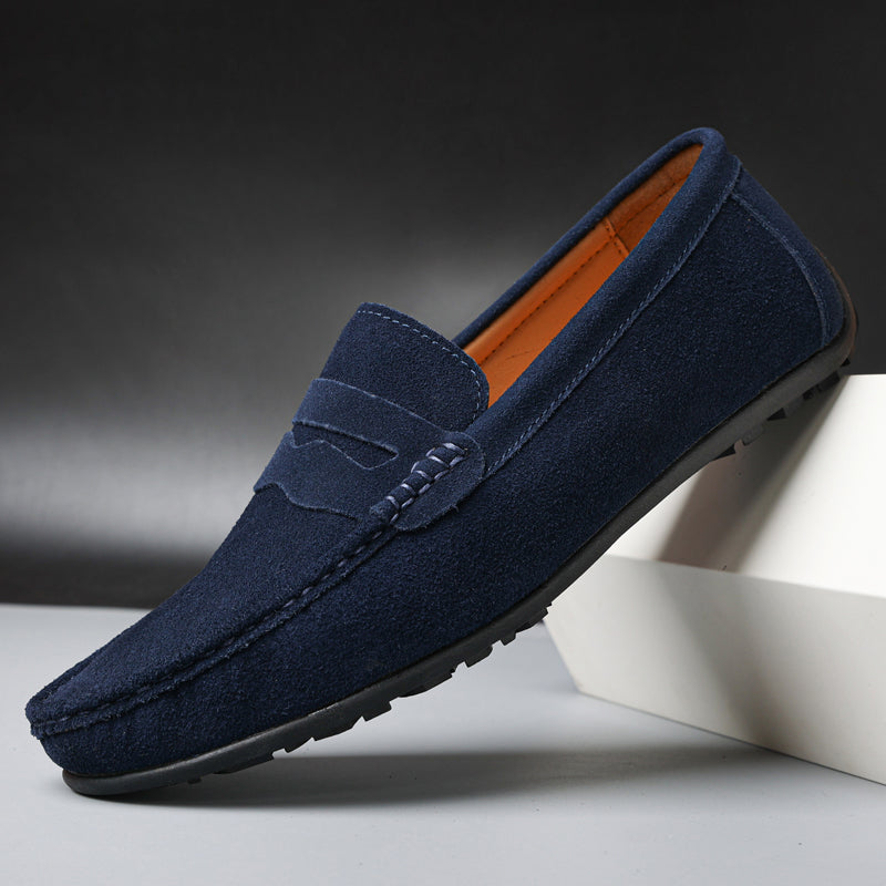 Men’s Suede Penny Loafers Refined Slip-On Casual Shoes