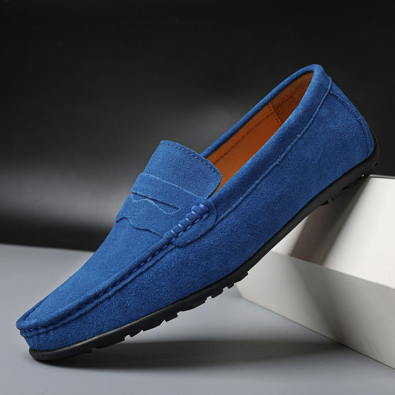Men’s Suede Penny Loafers Refined Slip-On Casual Shoes