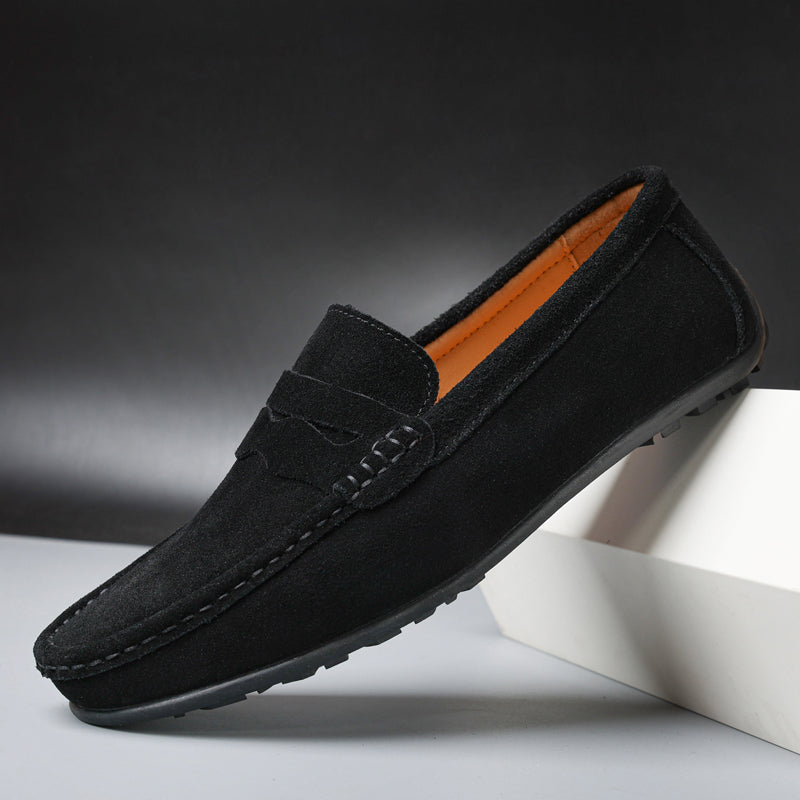 Men’s Suede Penny Loafers Refined Slip-On Casual Shoes