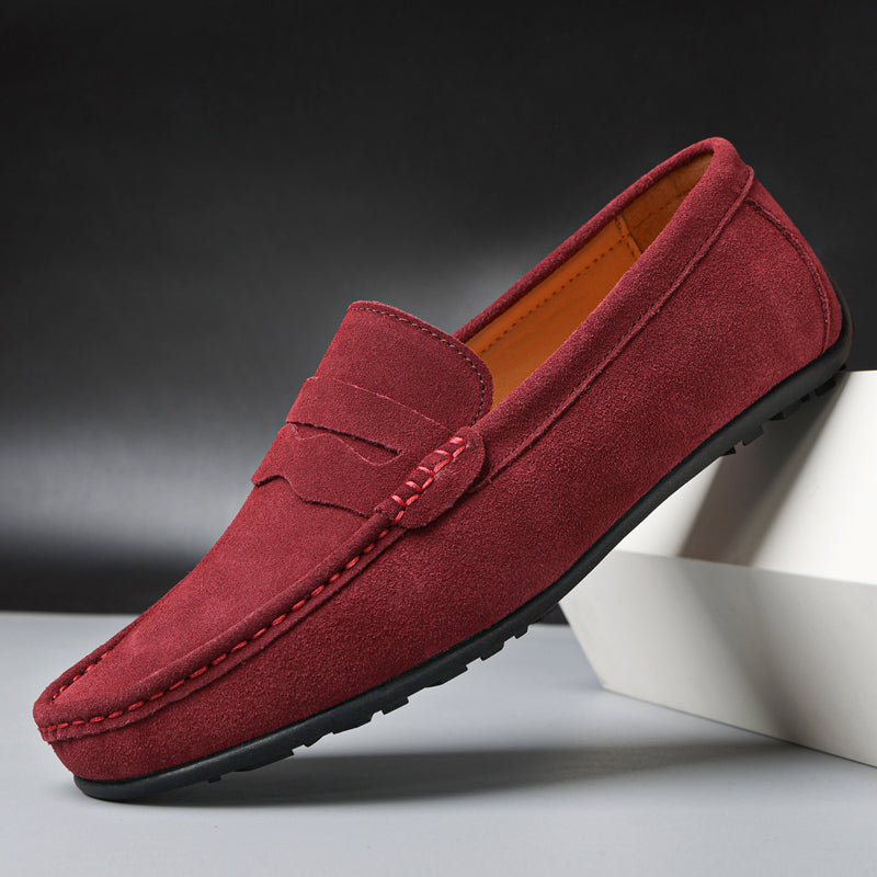 Men’s Suede Penny Loafers Refined Slip-On Casual Shoes