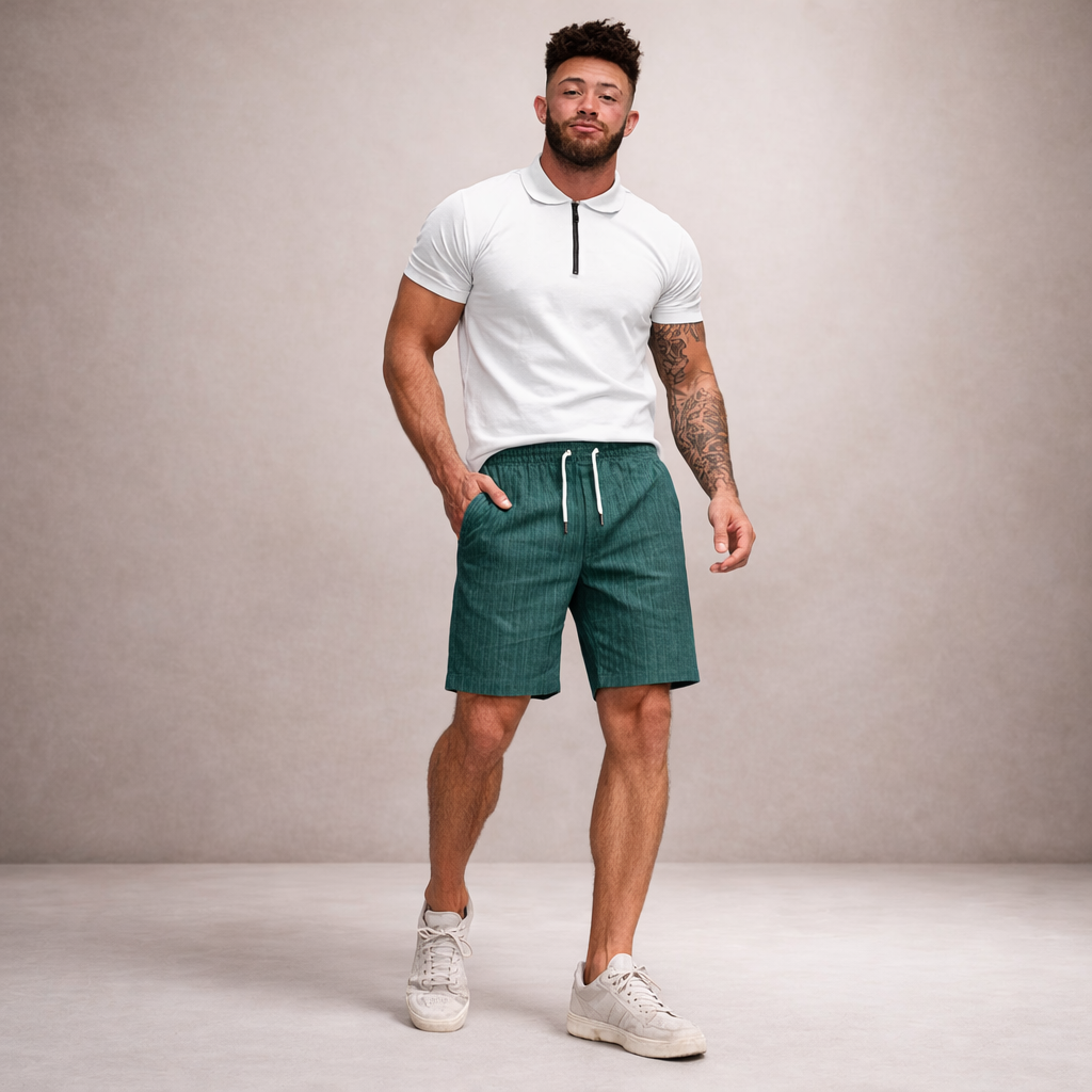 Men’s Drawstring Linen Summer Shorts Casual Relaxed Fit