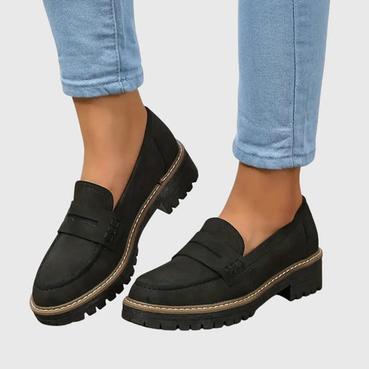 Goldenshore Women's Suede Slip-On Loafers - Timeless Casual Walking Flats, Comfortable Non-Slip Shoes