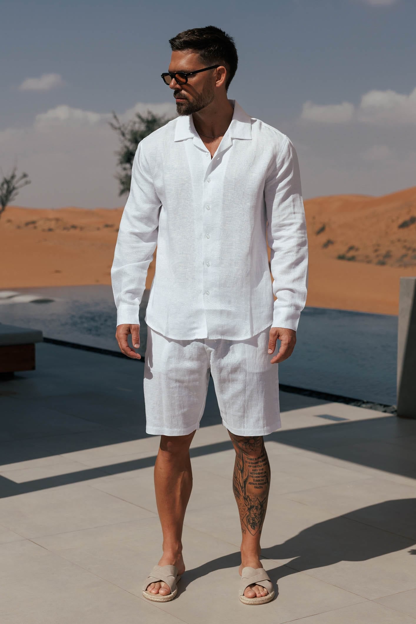 LINEN SHORT - WHITE