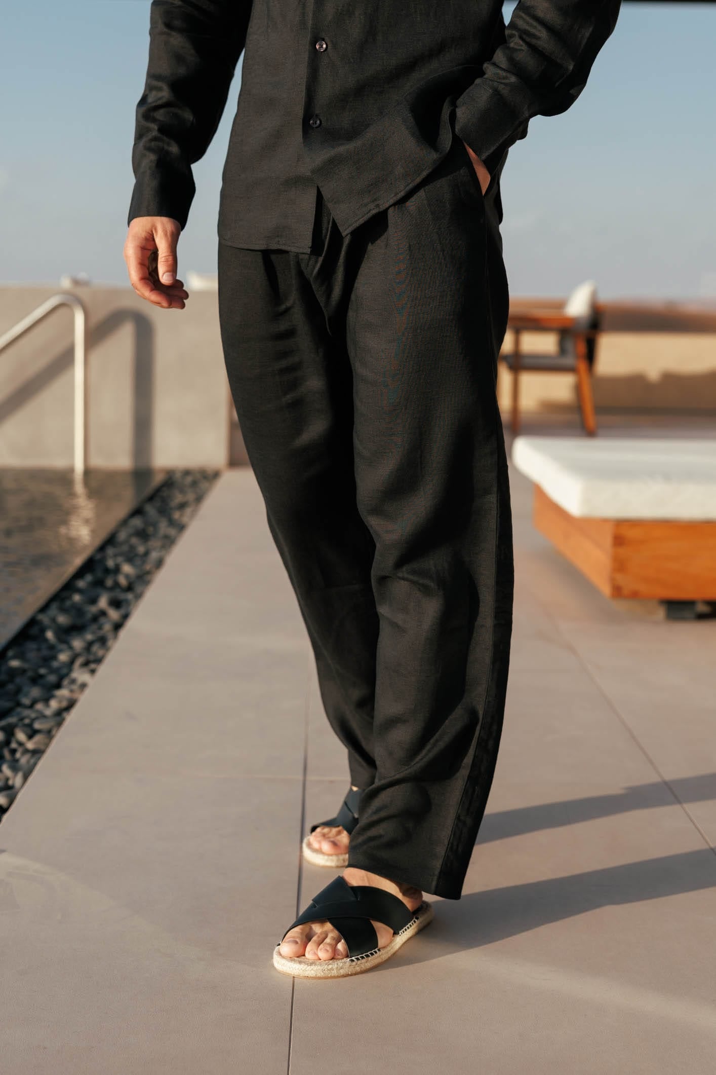 LINEN TROUSER - BLACK