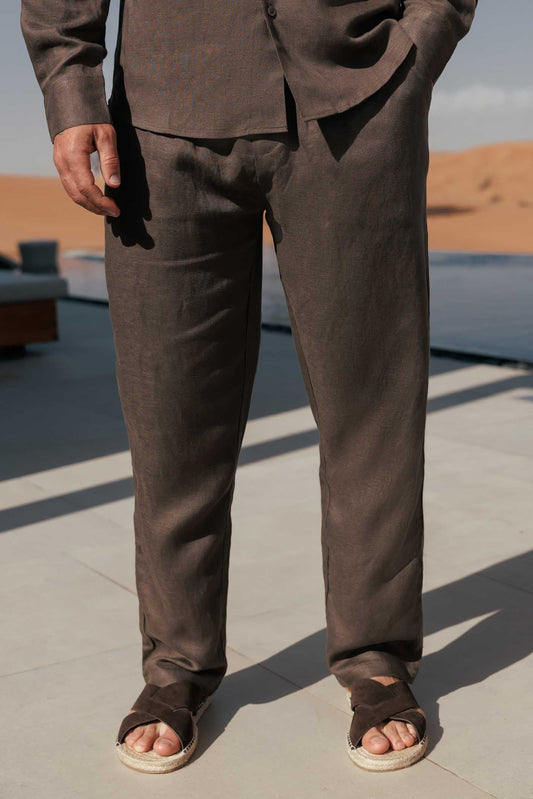 LINEN TROUSER - OAK