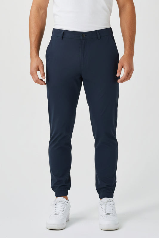 Men's Everyday Slim Fit Stretch Pants - Daily Casual Chino Trousers, Midnight Navy